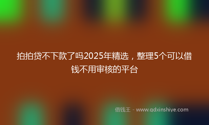拍拍贷不下款了吗2025年精选，整理5个可以借钱不用审核的平台