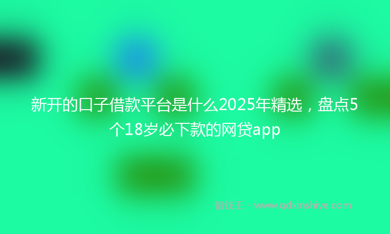 新开的口子借款平台是什么2025年精选，盘点5个18岁必下款的网贷app