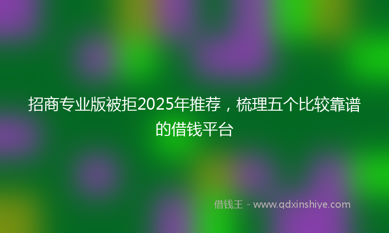 招商专业版被拒2025年推荐，梳理五个比较靠谱的借钱平台