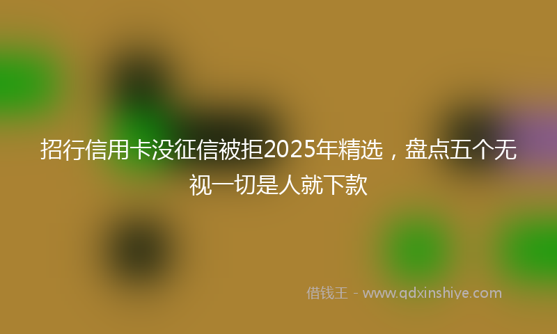 招行信用卡没征信被拒2025年精选，盘点五个无视一切是人就下款