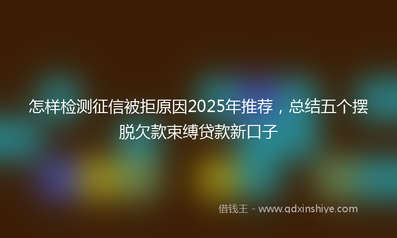 怎样检测征信被拒原因2025年推荐，总结五个摆脱欠款束缚贷款新口子
