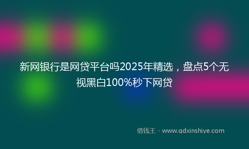 新网银行是网贷平台吗2025年精选，盘点5个无视黑白100%秒下网贷