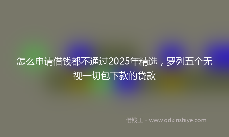 怎么申请借钱都不通过2025年精选，罗列五个无视一切包下款的贷款