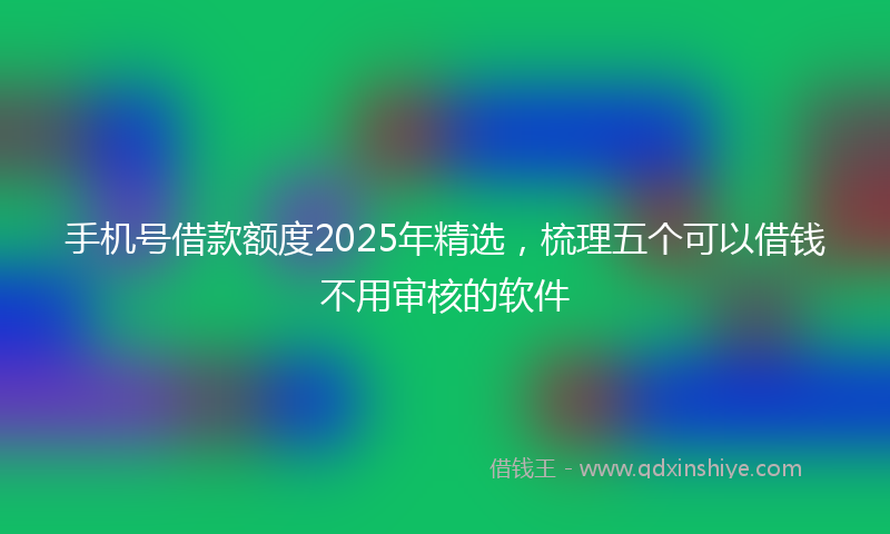 手机号借款额度2025年精选，梳理五个可以借钱不用审核的软件
