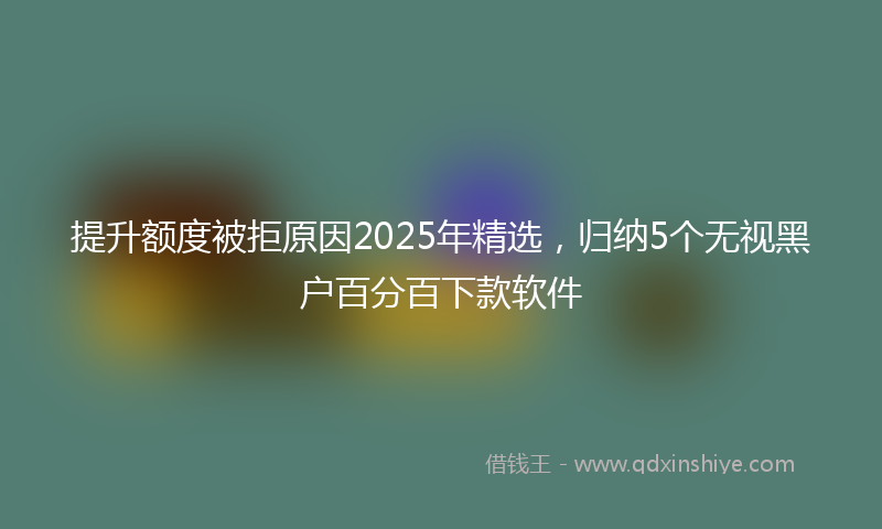 提升额度被拒原因2025年精选，归纳5个无视黑户百分百下款软件