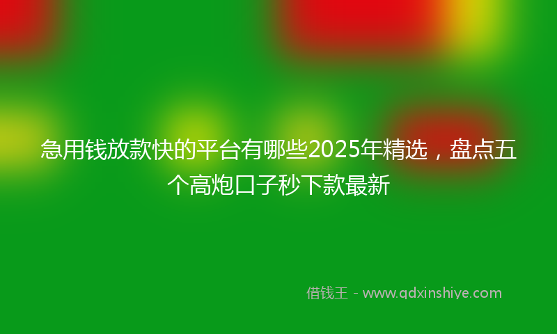急用钱放款快的平台有哪些2025年精选，盘点五个高炮口子秒下款最新