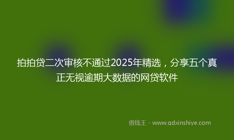 拍拍贷二次审核不通过2025年精选，分享五个真正无视逾期大数据的网贷软件