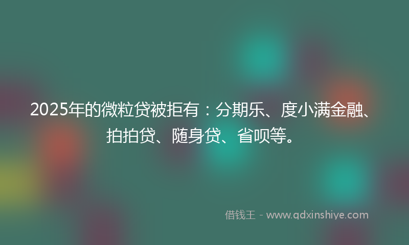 2025年的微粒贷被拒有：分期乐、度小满金融、拍拍贷、随身贷、省呗等。