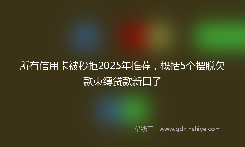 所有信用卡被秒拒2025年推荐，概括5个摆脱欠款束缚贷款新口子
