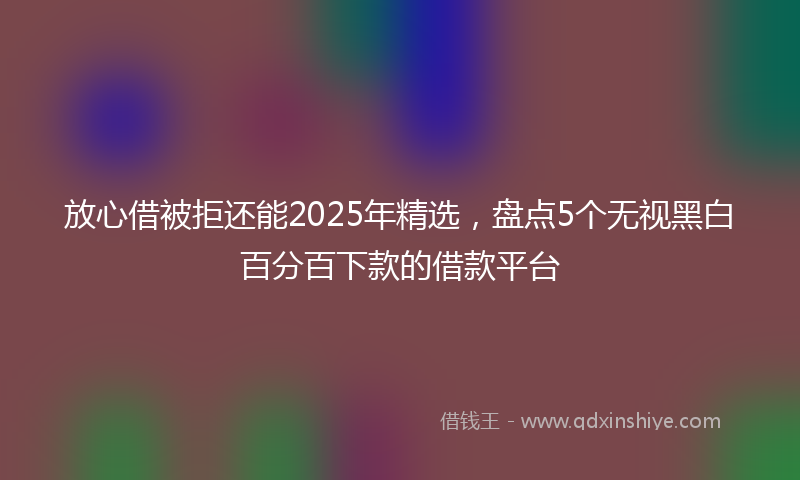放心借被拒还能2025年精选，盘点5个无视黑白百分百下款的借款平台