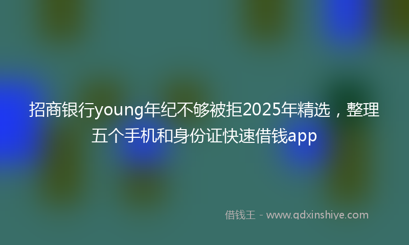 招商银行young年纪不够被拒2025年精选，整理五个手机和身份证快速借钱app
