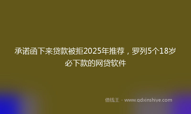 承诺函下来贷款被拒2025年推荐，罗列5个18岁必下款的网贷软件