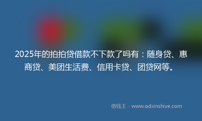 2025年的拍拍贷借款不下款了吗有：随身贷、惠商贷、美团生活费、信用卡贷、团贷网等。