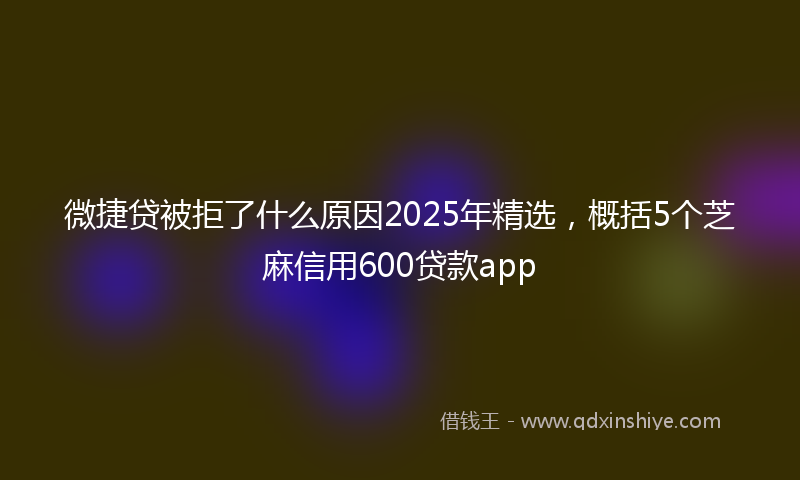 微捷贷被拒了什么原因2025年精选，概括5个芝麻信用600贷款app