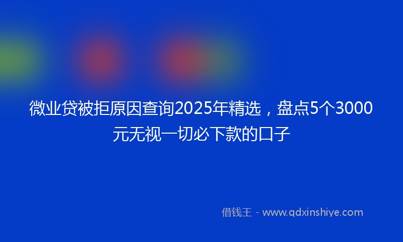 微业贷被拒原因查询2025年精选，盘点5个3000元无视一切必下款的口子