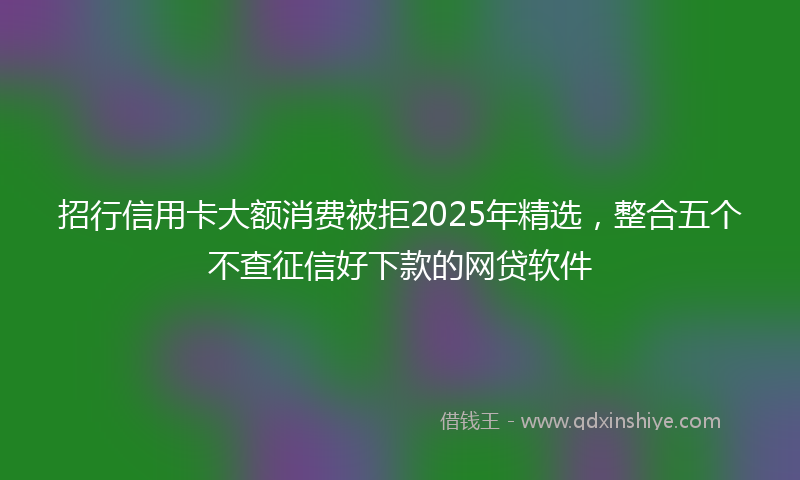 招行信用卡大额消费被拒2025年精选，整合五个不查征信好下款的网贷软件