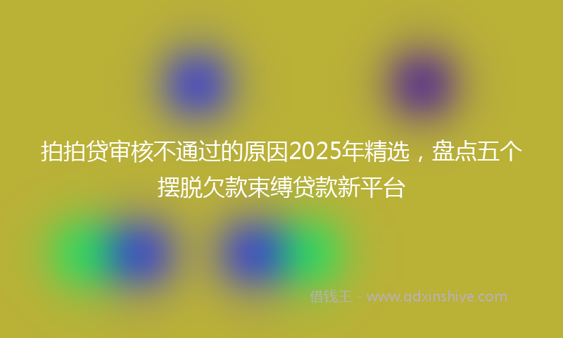 拍拍贷审核不通过的原因2025年精选，盘点五个摆脱欠款束缚贷款新平台