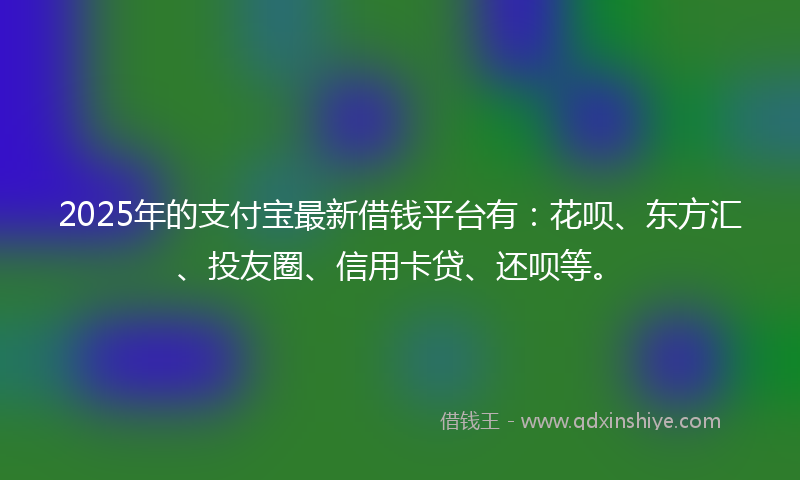 2025年的支付宝最新借钱平台有：花呗、东方汇、投友圈、信用卡贷、还呗等。