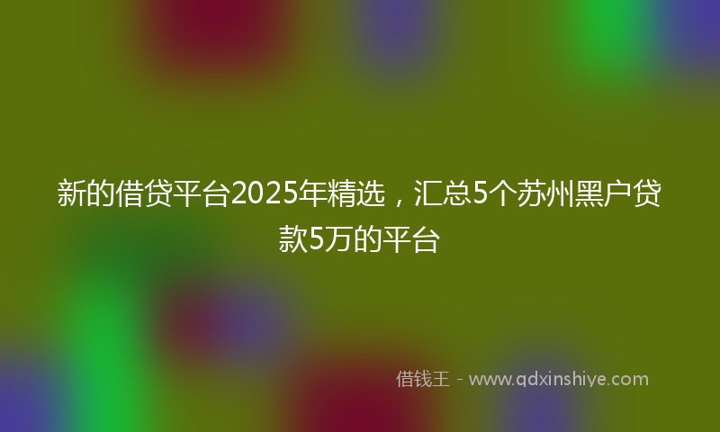 新的借贷平台2025年精选，汇总5个苏州黑户贷款5万的平台
