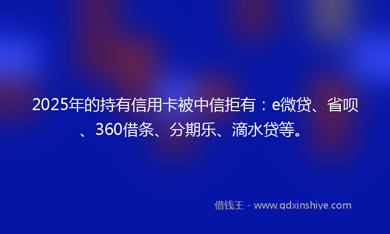 2025年的持有信用卡被中信拒有：e微贷、省呗、360借条、分期乐、滴水贷等。