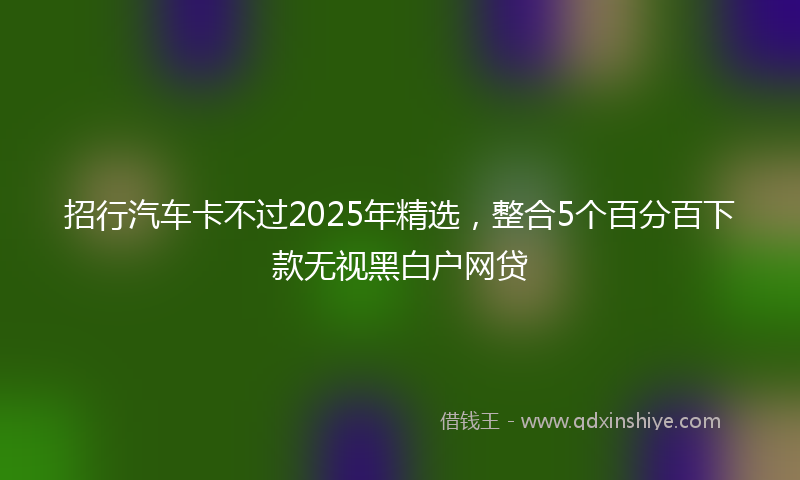 招行汽车卡不过2025年精选，整合5个百分百下款无视黑白户网贷