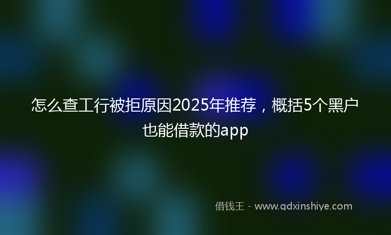怎么查工行被拒原因2025年推荐，概括5个黑户也能借款的app