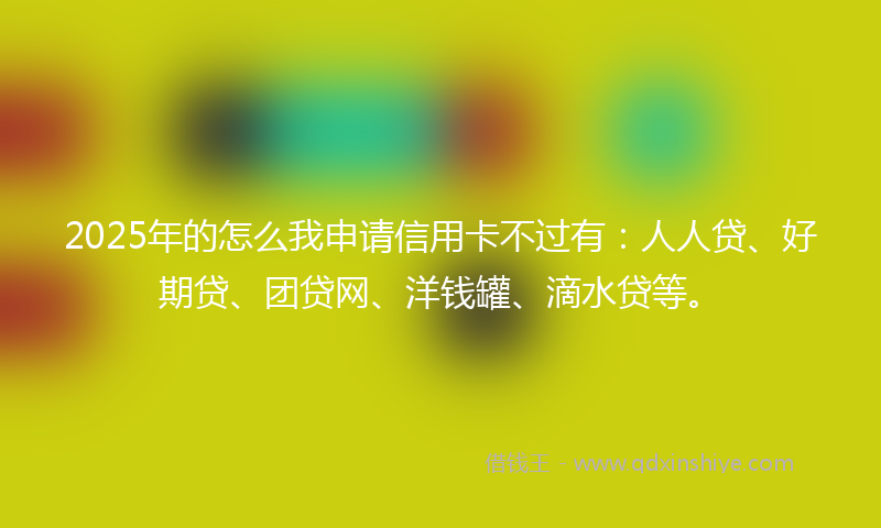 2025年的怎么我申请信用卡不过有：人人贷、好期贷、团贷网、洋钱罐、滴水贷等。