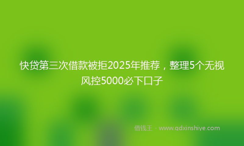 快贷第三次借款被拒2025年推荐，整理5个无视风控5000必下口子