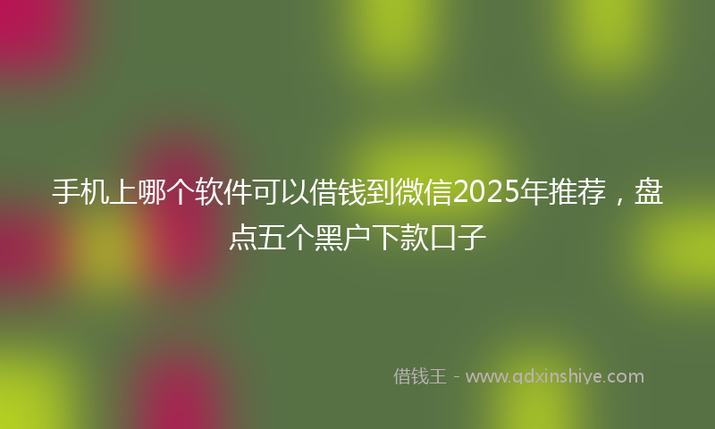 手机上哪个软件可以借钱到微信2025年推荐，盘点五个黑户下款口子