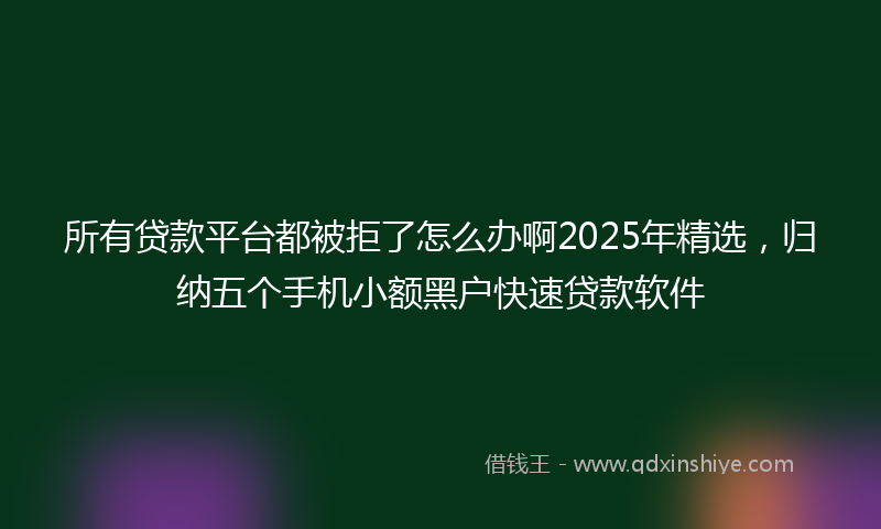 所有贷款平台都被拒了怎么办啊2025年精选，归纳五个手机小额黑户快速贷款软件