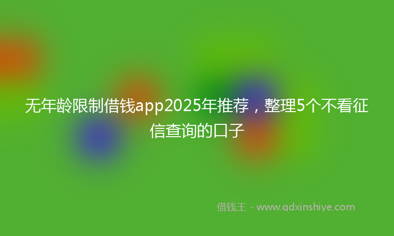 无年龄限制借钱app2025年推荐，整理5个不看征信查询的口子