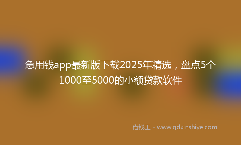 急用钱app最新版下载2025年精选，盘点5个1000至5000的小额贷款软件