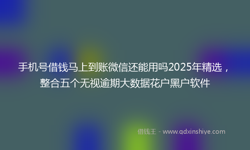 手机号借钱马上到账微信还能用吗2025年精选，整合五个无视逾期大数据花户黑户软件