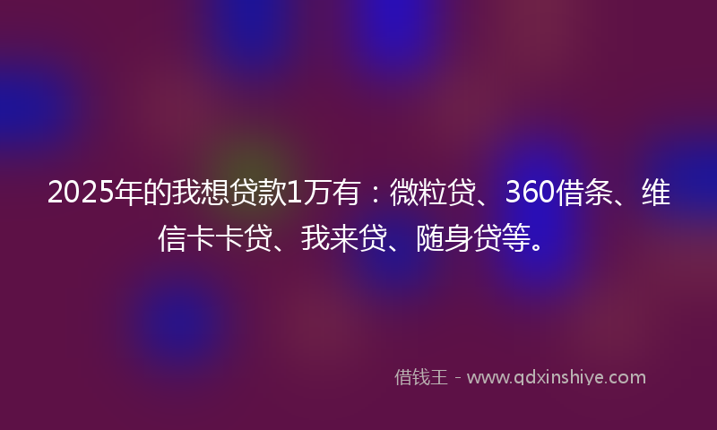 2025年的我想贷款1万有：微粒贷、360借条、维信卡卡贷、我来贷、随身贷等。