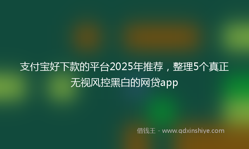 支付宝好下款的平台2025年推荐，整理5个真正无视风控黑白的网贷app