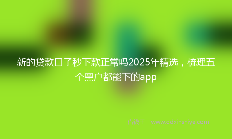 新的贷款口子秒下款正常吗2025年精选，梳理五个黑户都能下的app