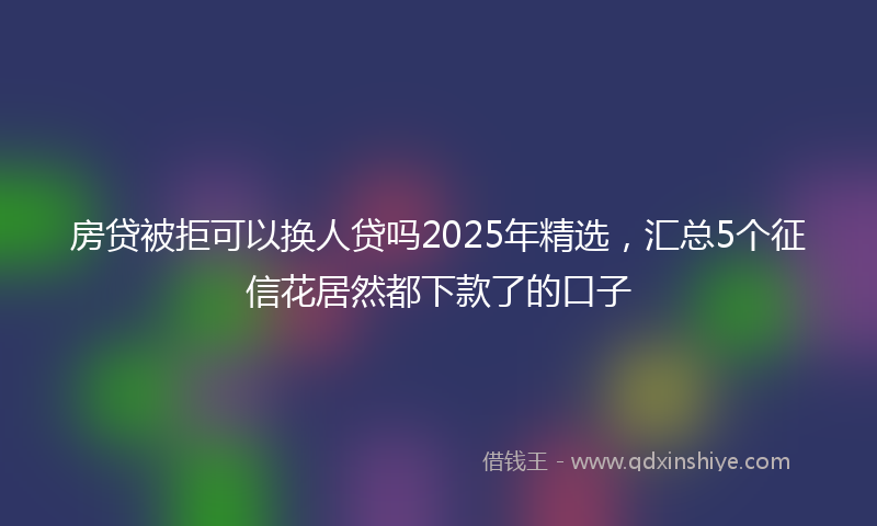房贷被拒可以换人贷吗2025年精选，汇总5个征信花居然都下款了的口子