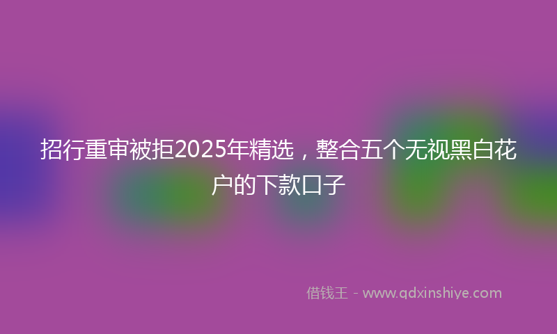 招行重审被拒2025年精选，整合五个无视黑白花户的下款口子