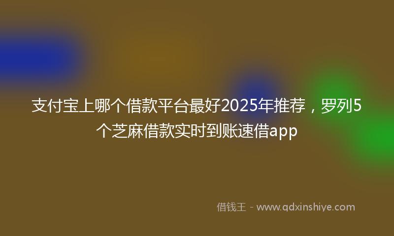 支付宝上哪个借款平台最好2025年推荐，罗列5个芝麻借款实时到账速借app