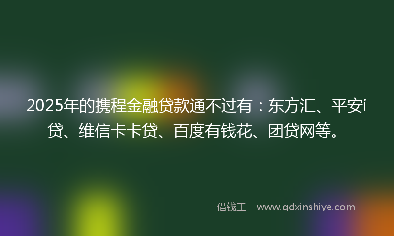 2025年的携程金融贷款通不过有：东方汇、平安i贷、维信卡卡贷、百度有钱花、团贷网等。