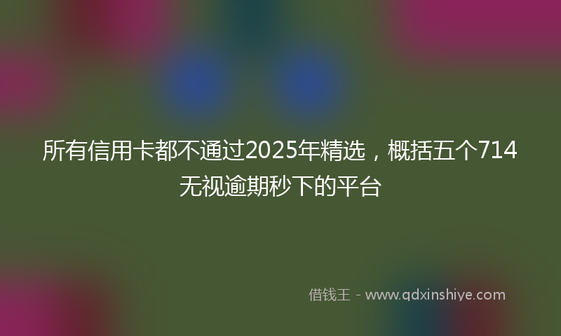所有信用卡都不通过2025年精选，概括五个714无视逾期秒下的平台