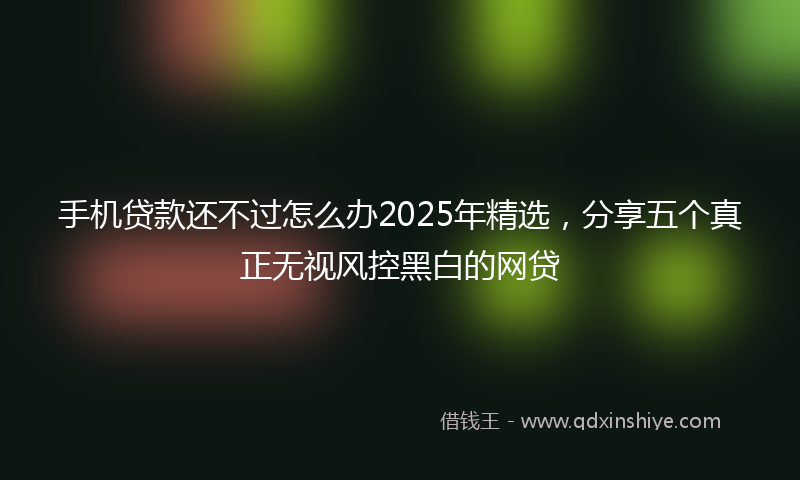 手机贷款还不过怎么办2025年精选，分享五个真正无视风控黑白的网贷