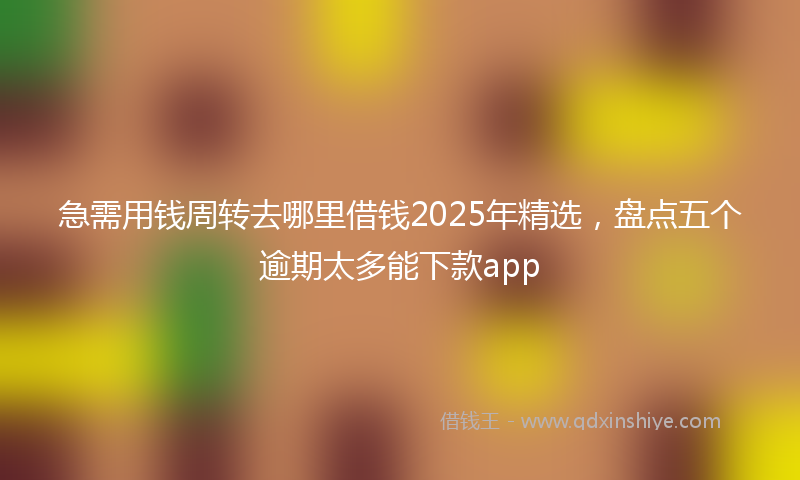 急需用钱周转去哪里借钱2025年精选，盘点五个逾期太多能下款app