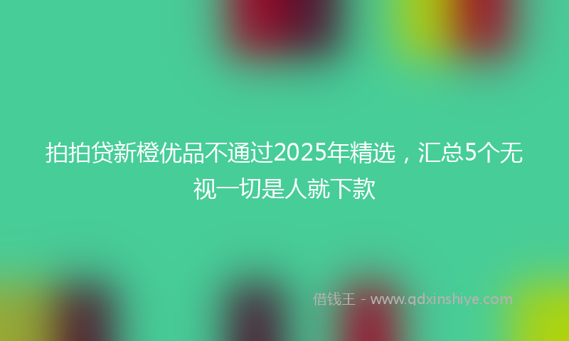 拍拍贷新橙优品不通过2025年精选，汇总5个无视一切是人就下款