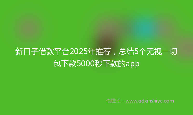 新口子借款平台2025年推荐，总结5个无视一切包下款5000秒下款的app
