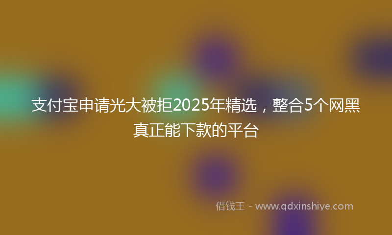 支付宝申请光大被拒2025年精选，整合5个网黑真正能下款的平台