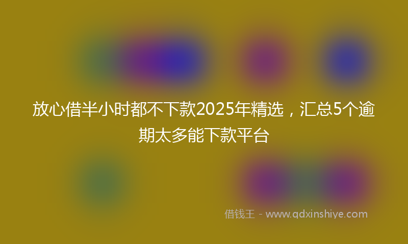 放心借半小时都不下款2025年精选，汇总5个逾期太多能下款平台
