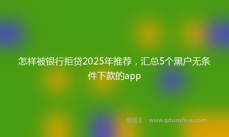怎样被银行拒贷2025年推荐，汇总5个黑户无条件下款的app