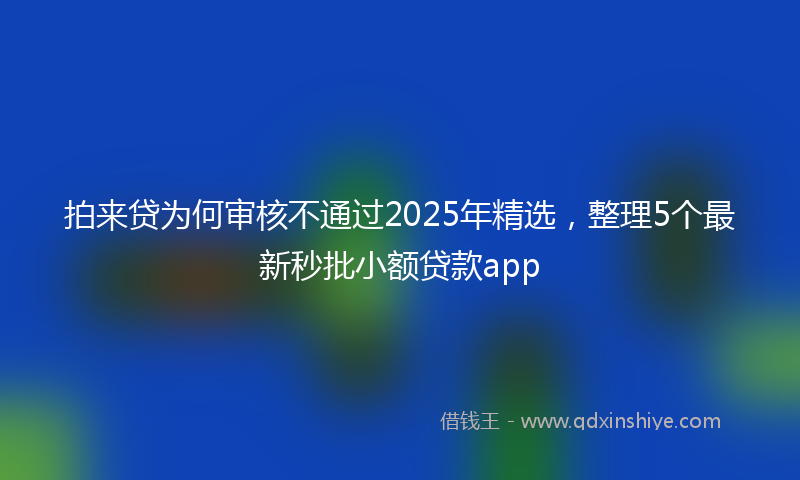 拍来贷为何审核不通过2025年精选，整理5个最新秒批小额贷款app