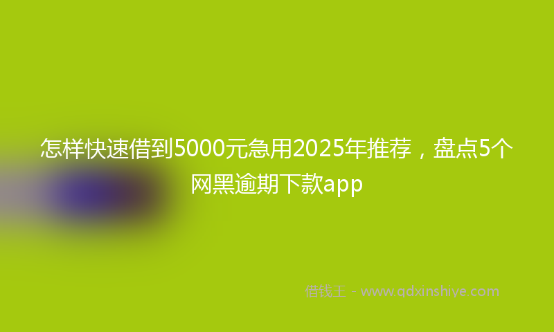 怎样快速借到5000元急用2025年推荐，盘点5个网黑逾期下款app